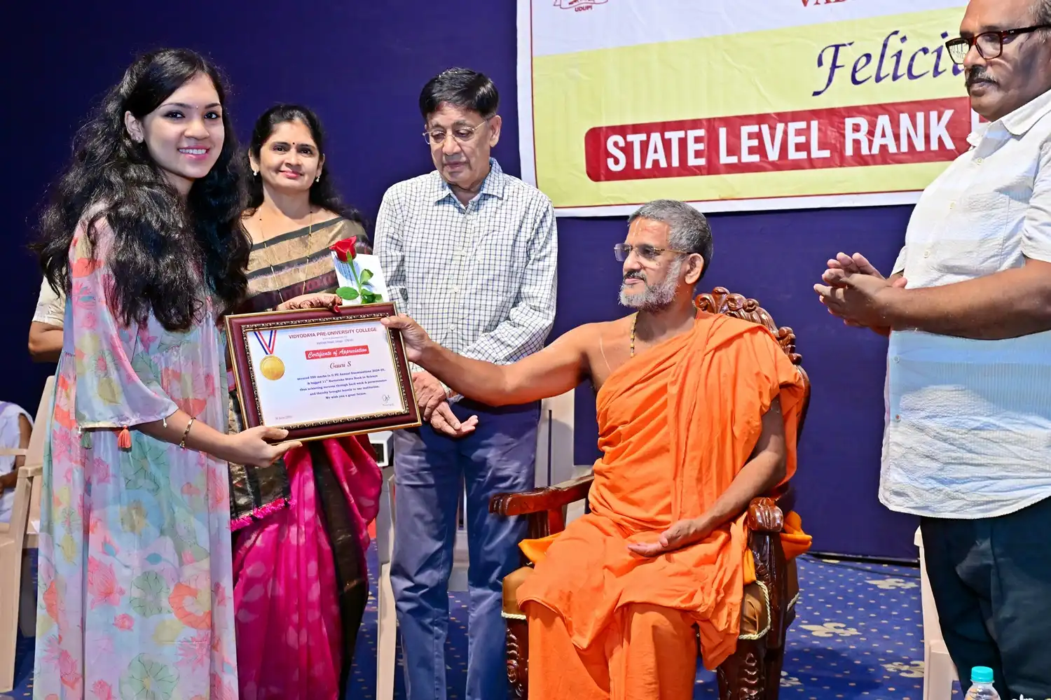 Vidyodaya P U College Udupi Felcitations to State Rank Holders
