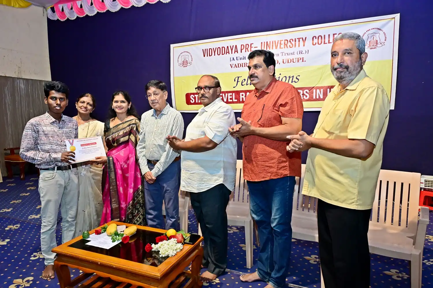 Vidyodaya P U College Udupi Felcitations to State Rank Holders