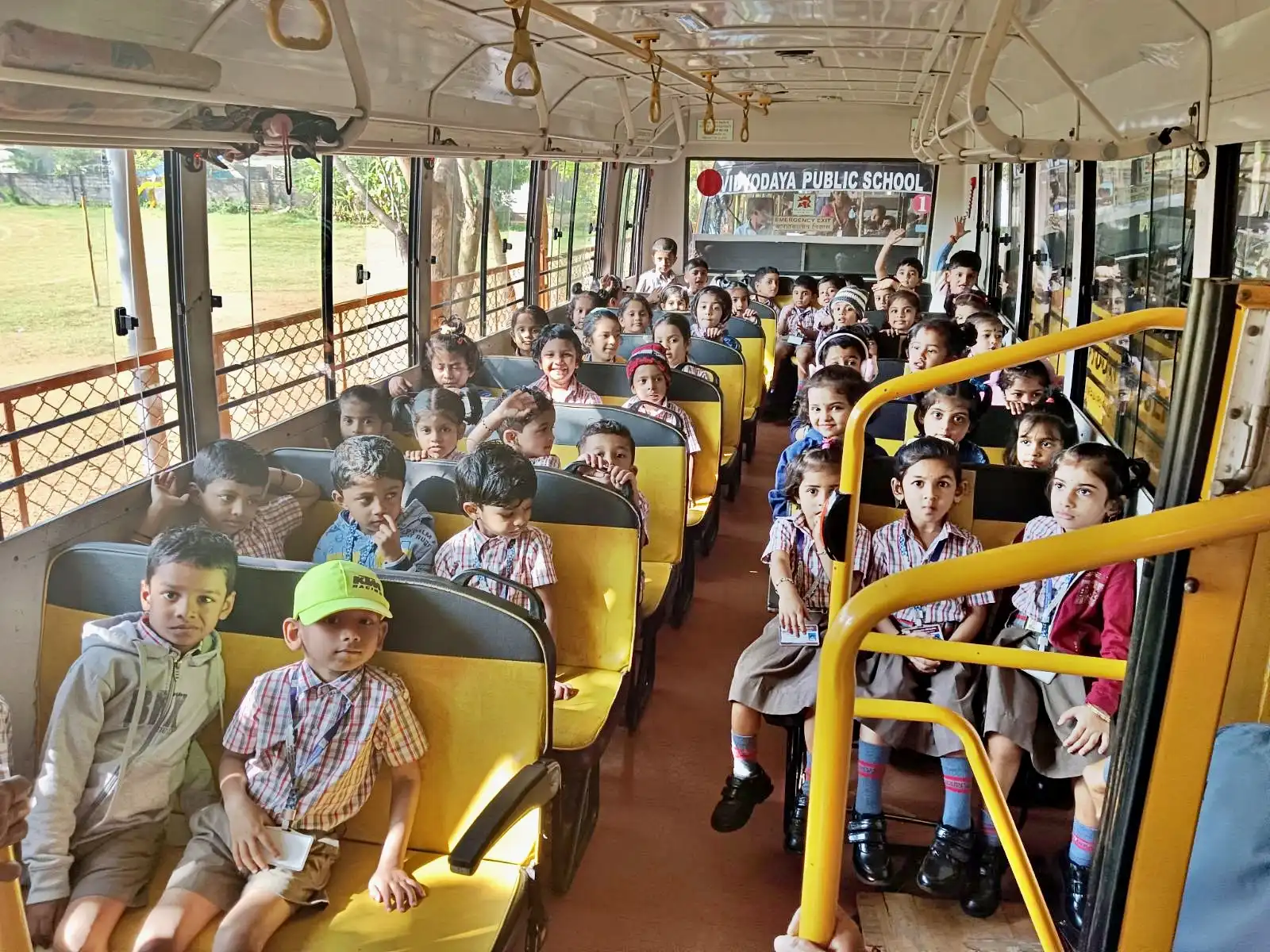 Pre-primary students enjoying Jolly Drive at Vidyodaya Public School