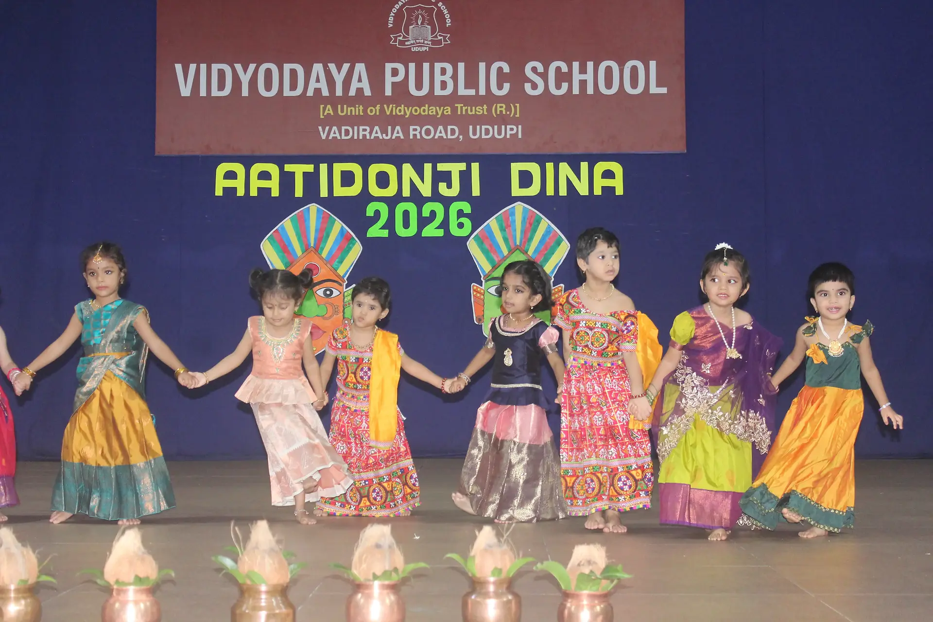 Vidyodaya Public School Pre-Primary students celebrating Aatidonji Dina