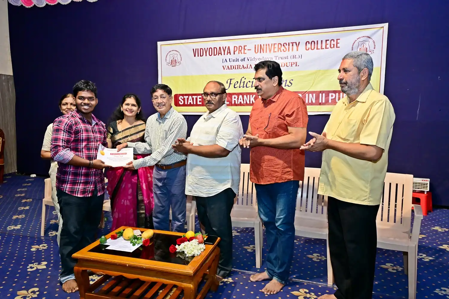 Vidyodaya P U College Udupi Felcitations to State Rank Holders