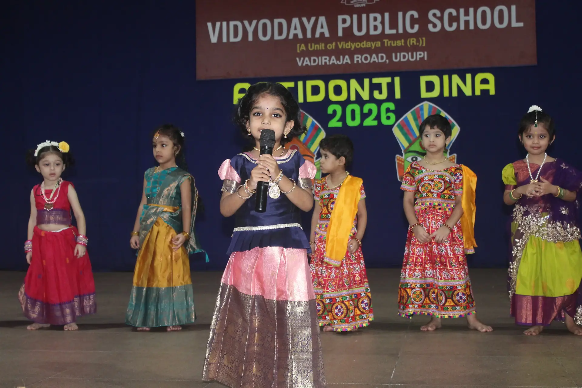 Vidyodaya Public School Pre-Primary students celebrating Aatidonji Dina