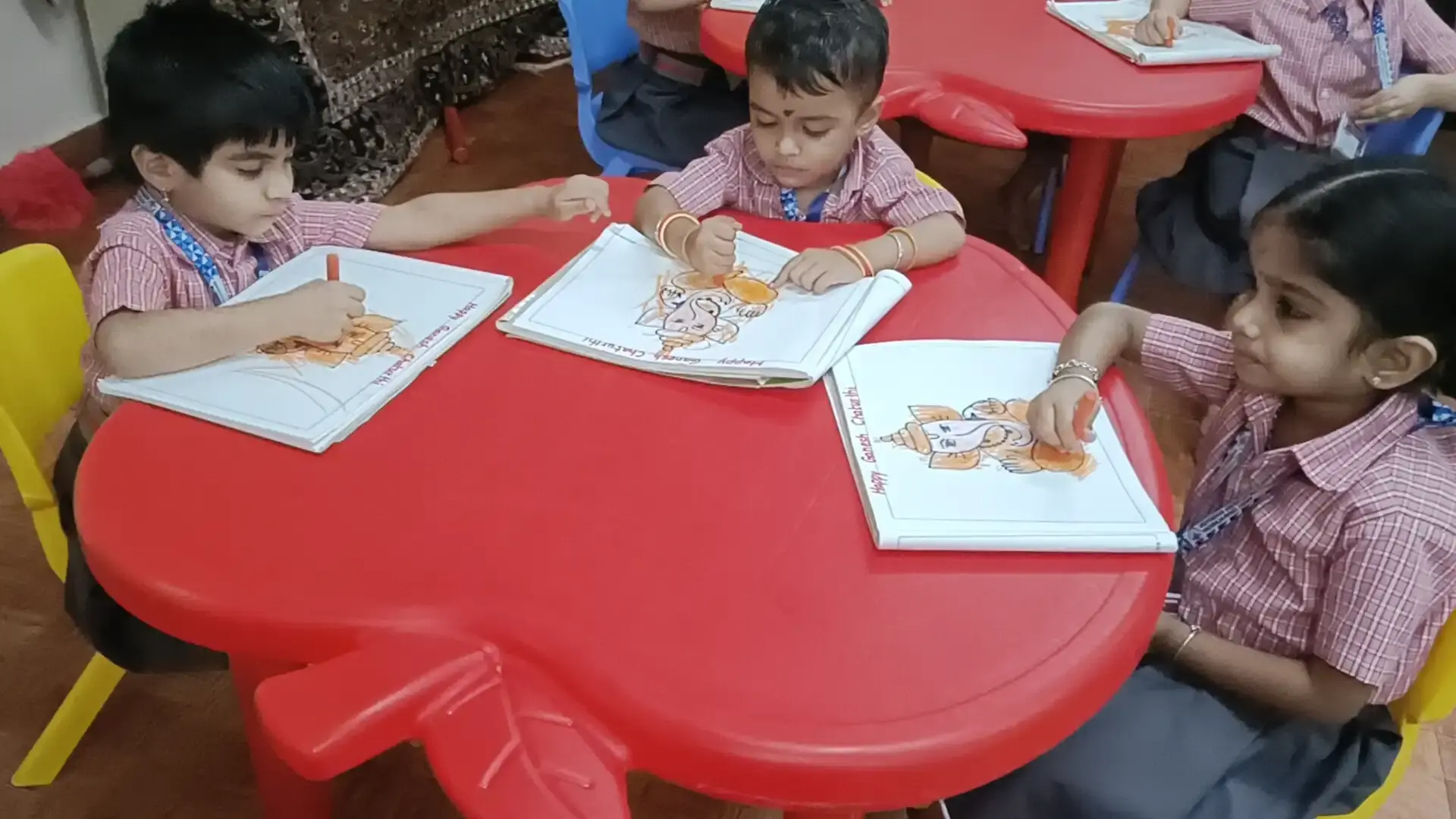 Pre-Primary children celebrating Ganesha Chaturthi at Vidyodaya Public School Udupi