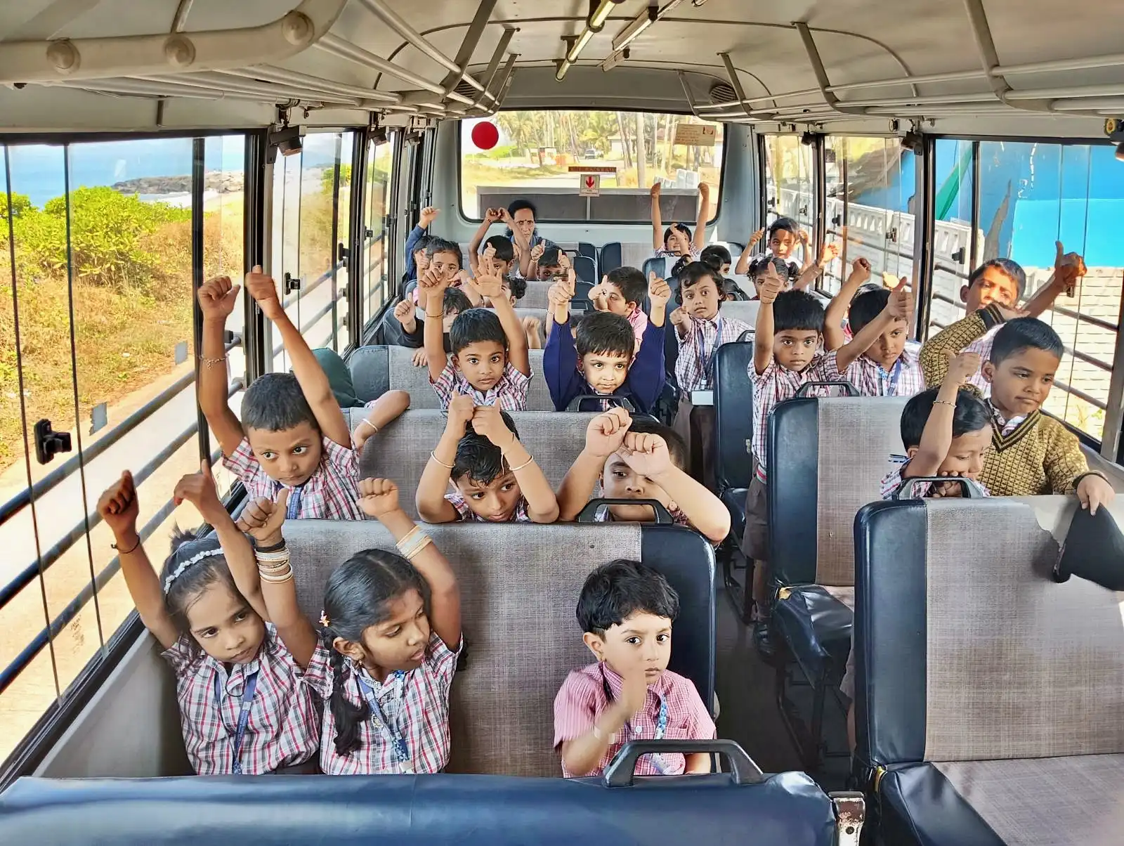 Pre-primary students enjoying Jolly Drive at Vidyodaya Public School