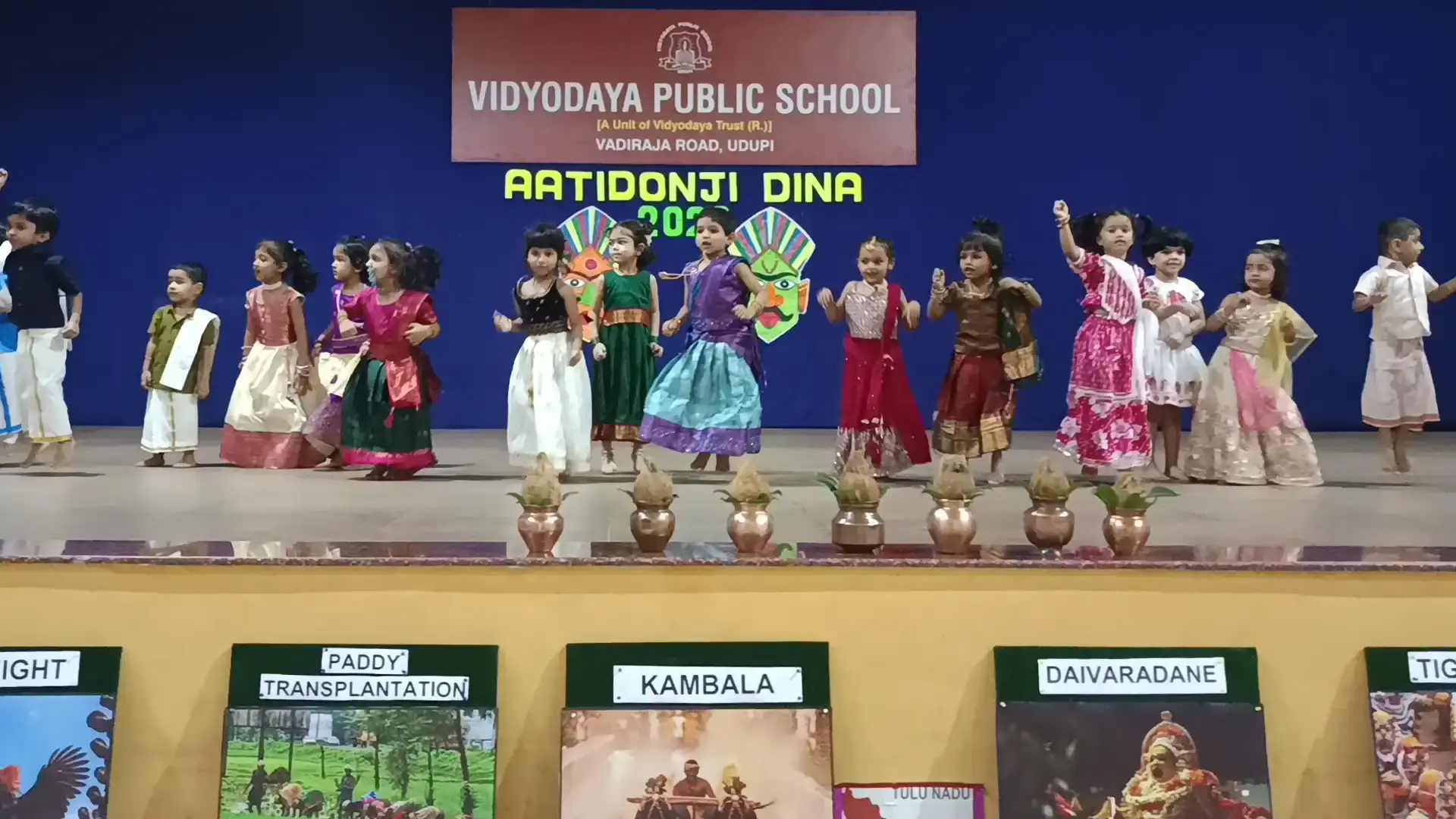Vidyodaya Public School Pre-Primary students celebrating Aatidonji Dina