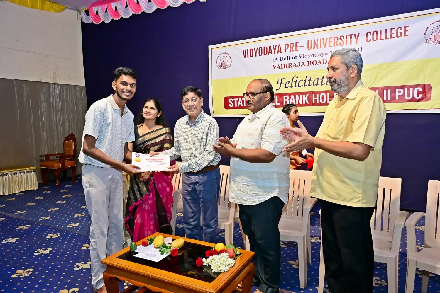 Vidyodaya P U College Udupi Felcitations to State Rank Holders