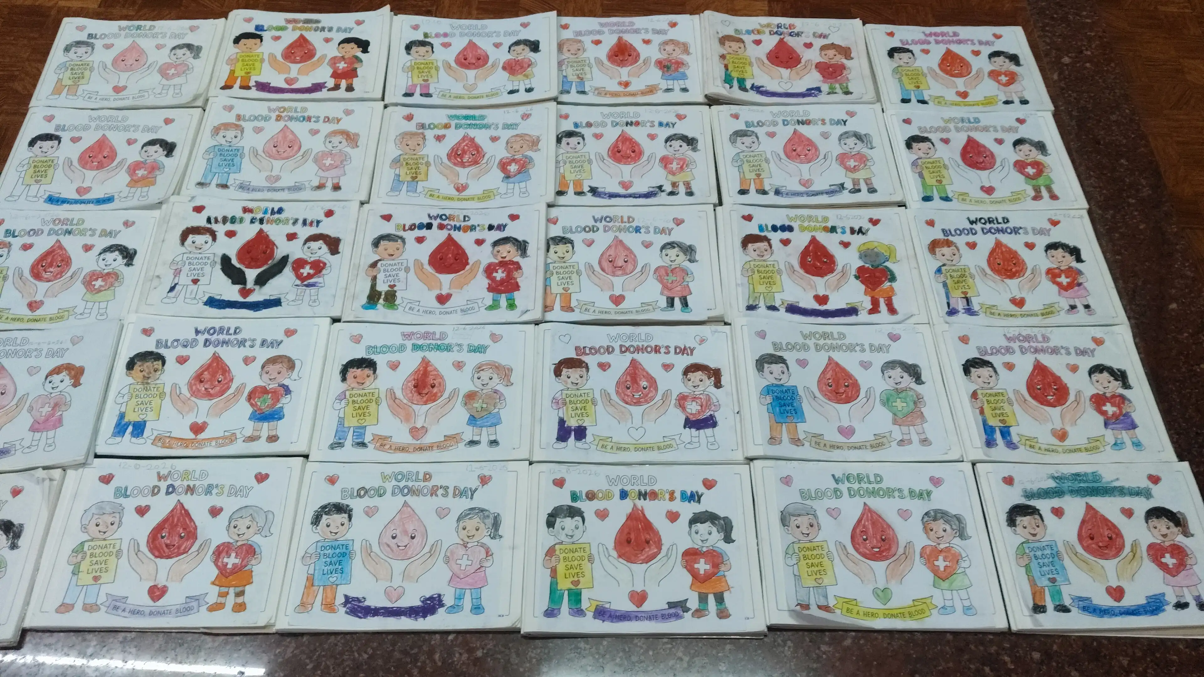Vidyodaya Public School Pre-Primary students participating in World Blood Donor Day activity