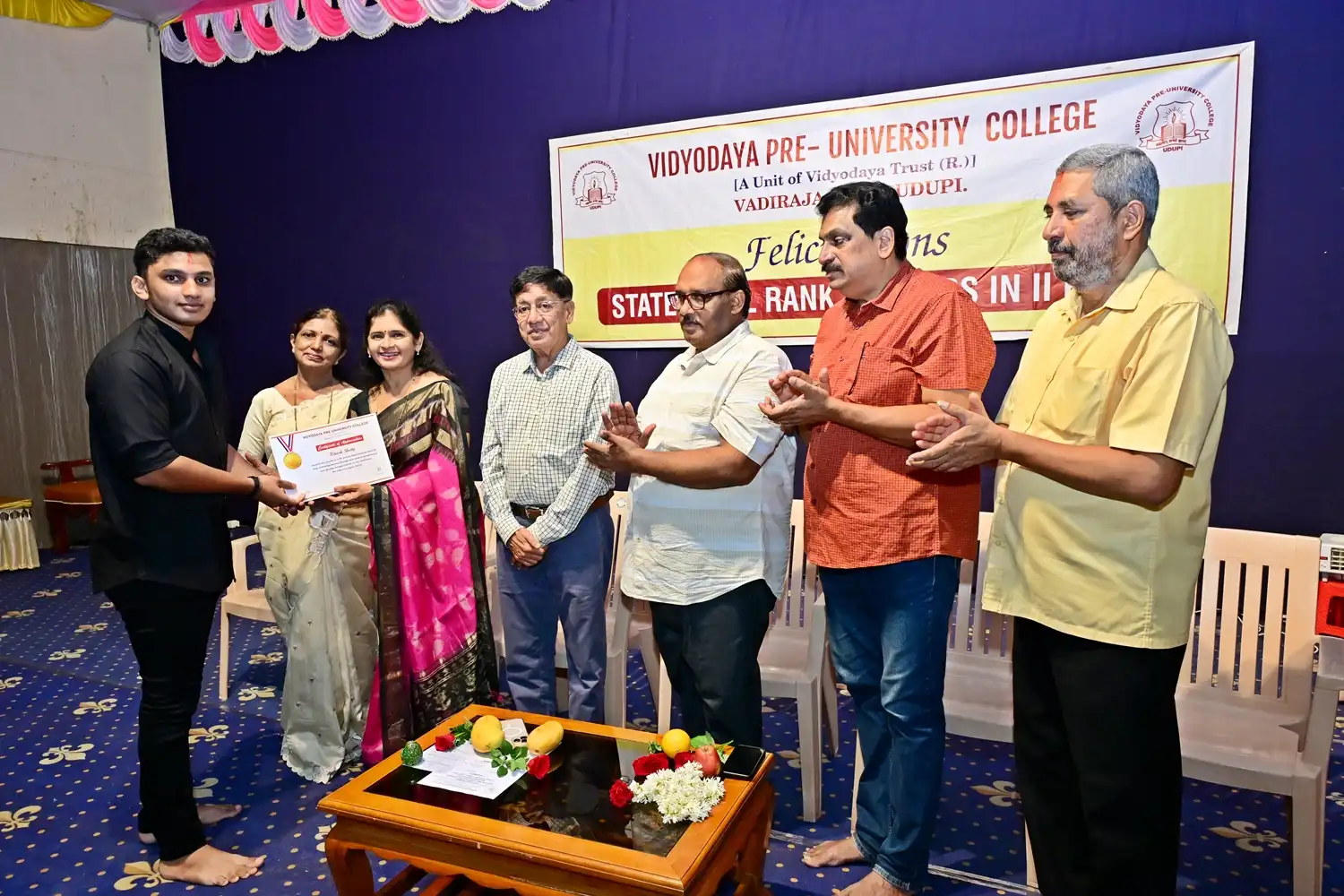Vidyodaya P U College Udupi Felcitations to State Rank Holders