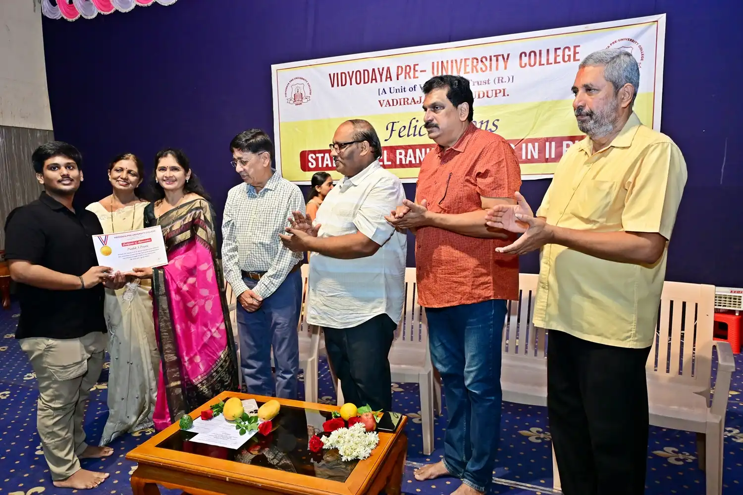 Vidyodaya P U College Udupi Felcitations to State Rank Holders