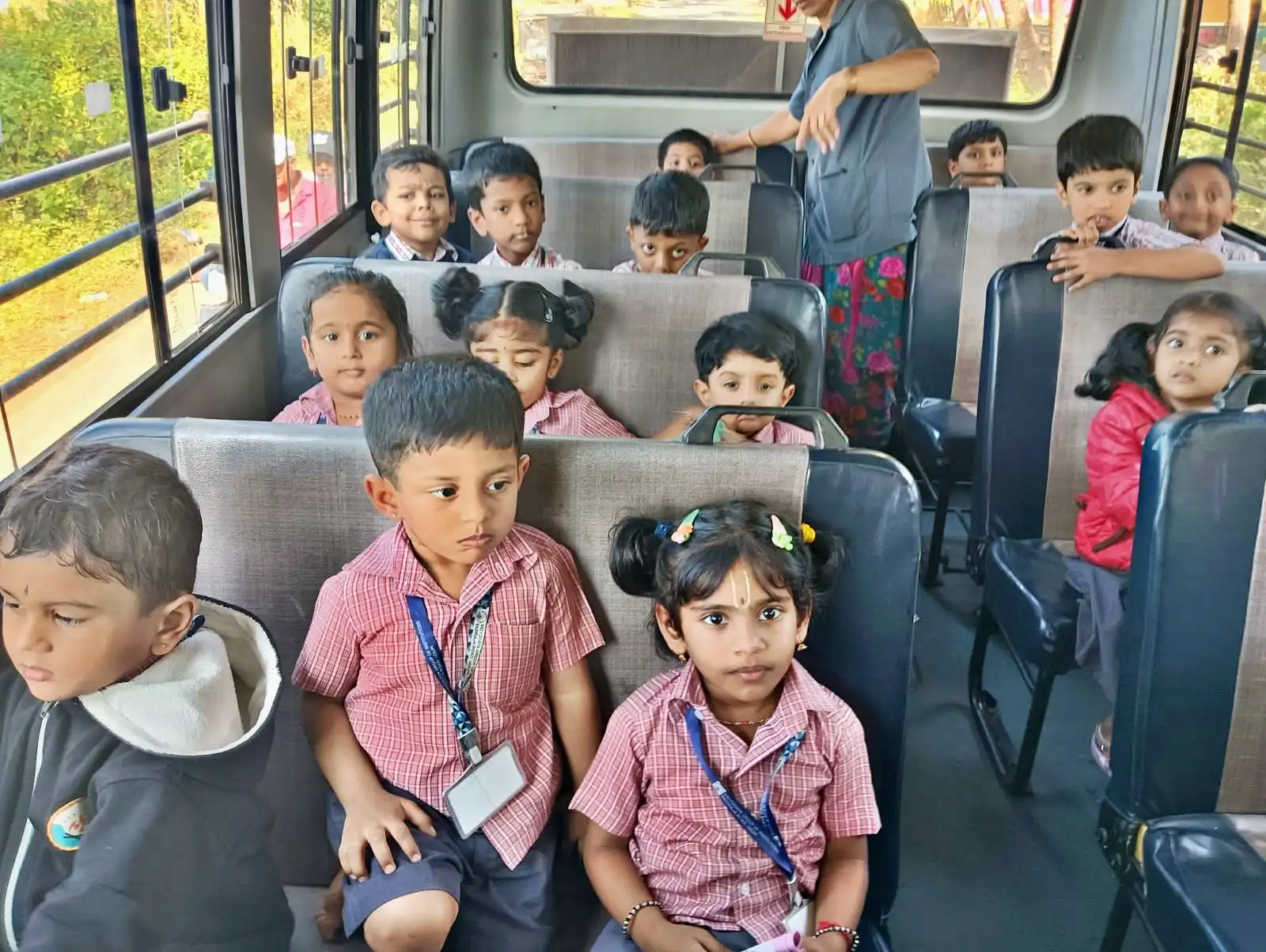 Pre-primary students enjoying Jolly Drive at Vidyodaya Public School
