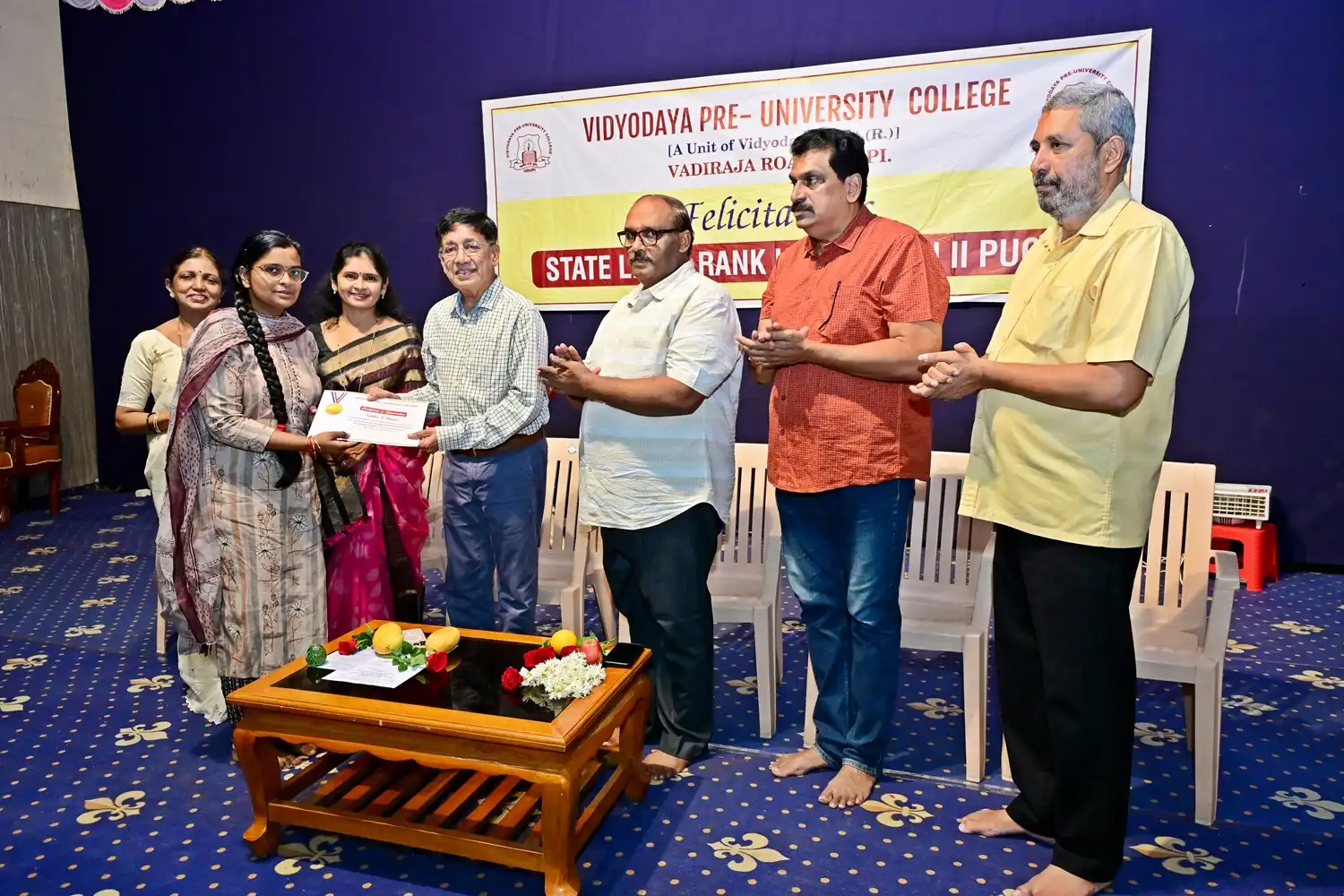 Vidyodaya P U College Udupi Felcitations to State Rank Holders