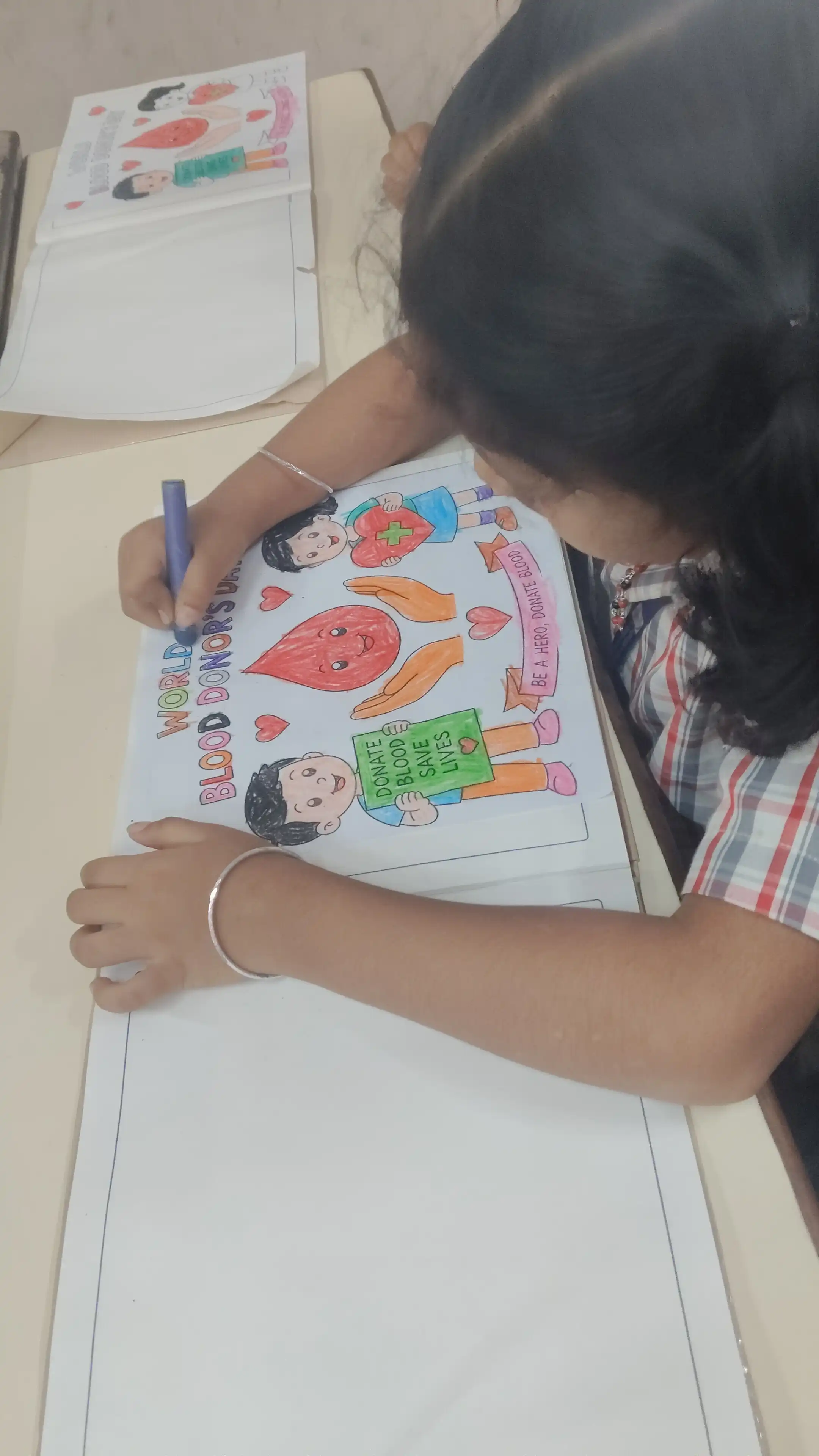Vidyodaya Public School Pre-Primary students participating in World Blood Donor Day activity