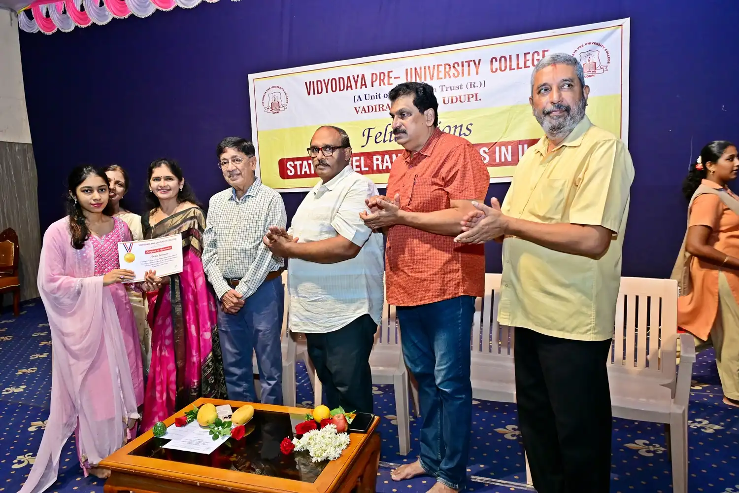 Vidyodaya P U College Udupi Felcitations to State Rank Holders