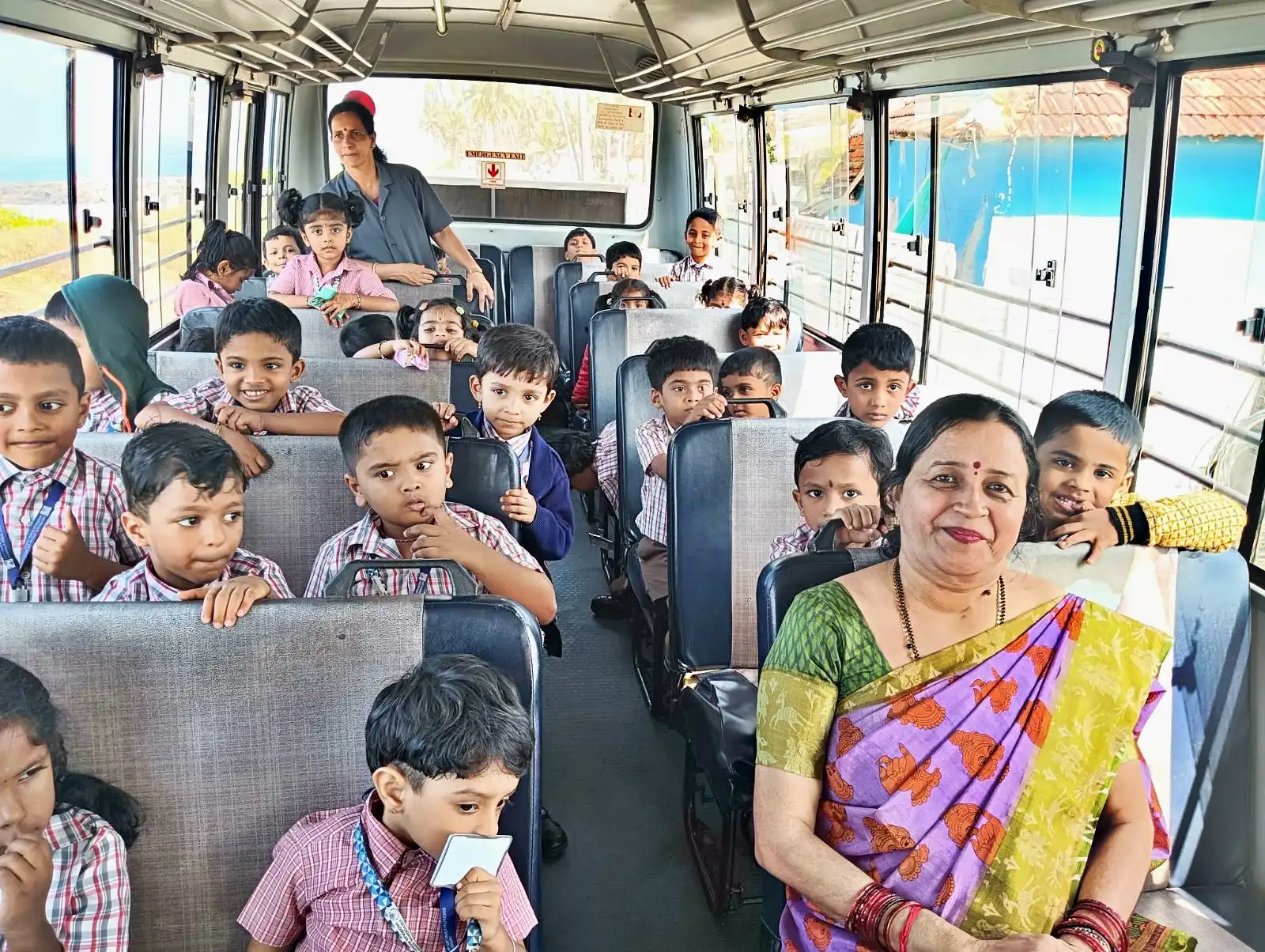 Pre-primary students enjoying Jolly Drive at Vidyodaya Public School