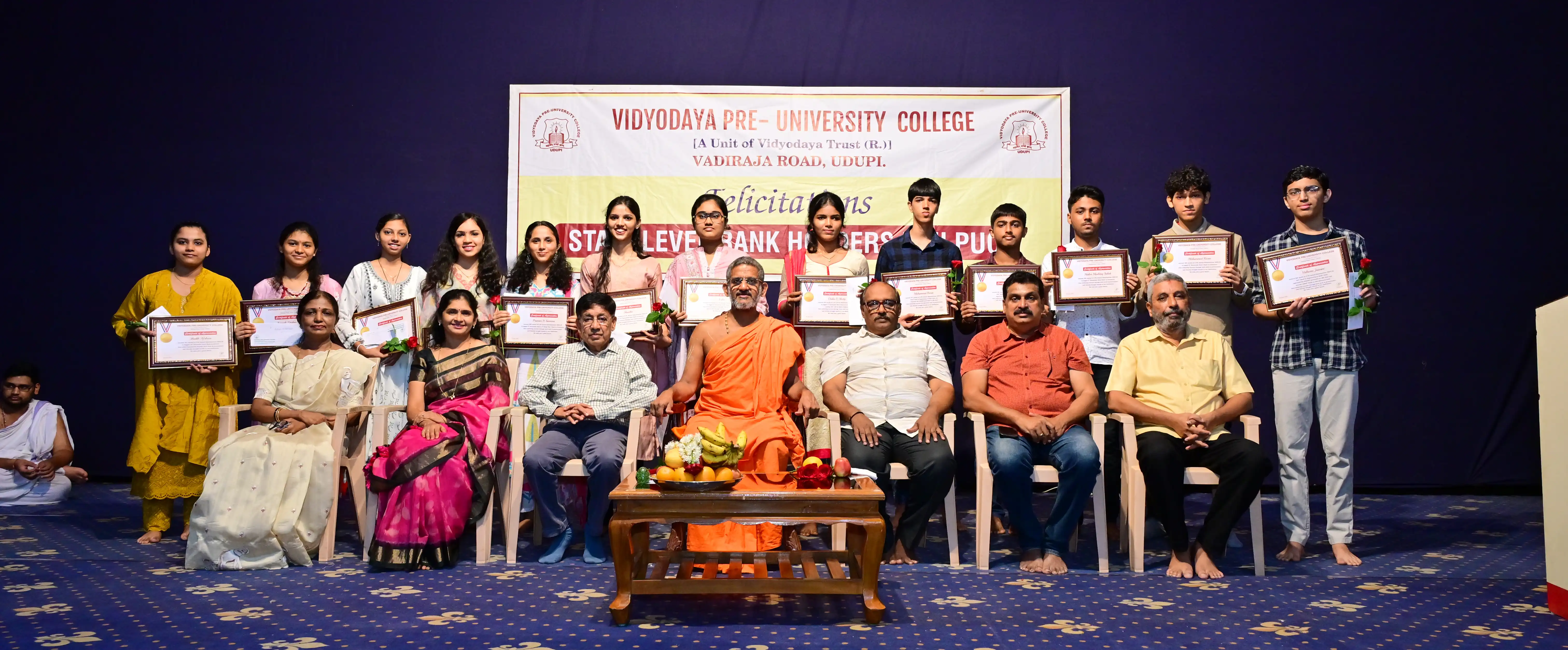Vidyodaya P U College Udupi Felcitations to State Rank Holders