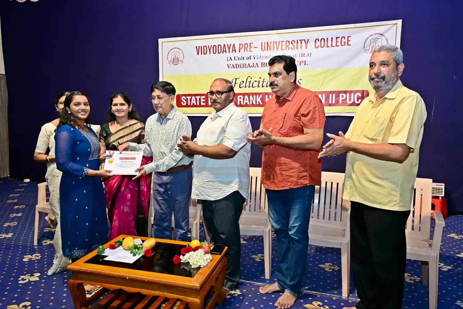Vidyodaya P U College Udupi Felcitations to State Rank Holders