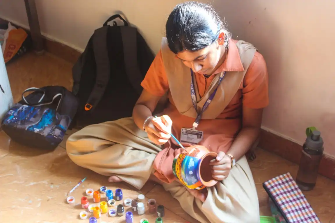 Pot Painting Competition 2025 Vidyodaya PU College Udupi