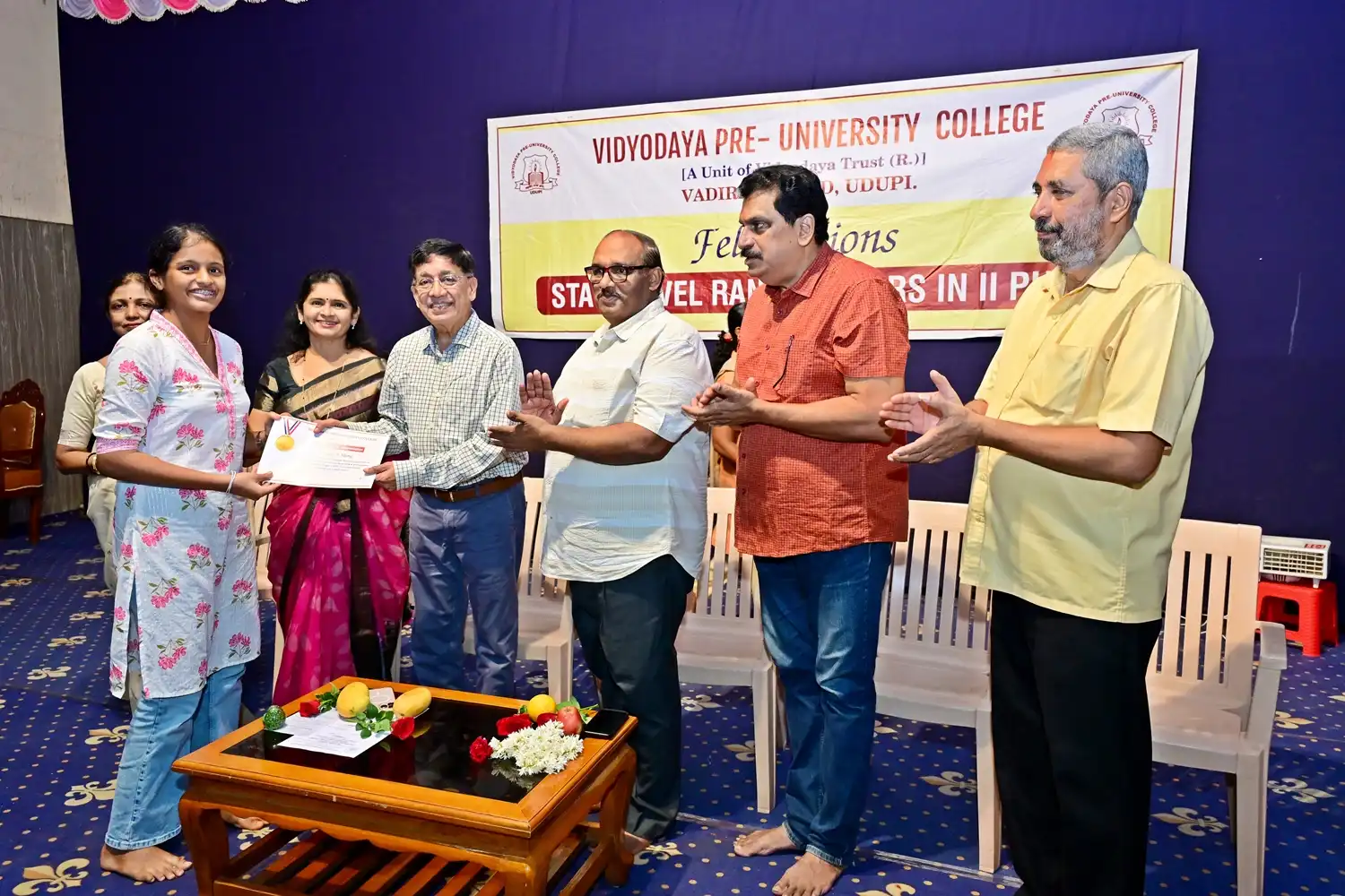 Vidyodaya P U College Udupi Felcitations to State Rank Holders