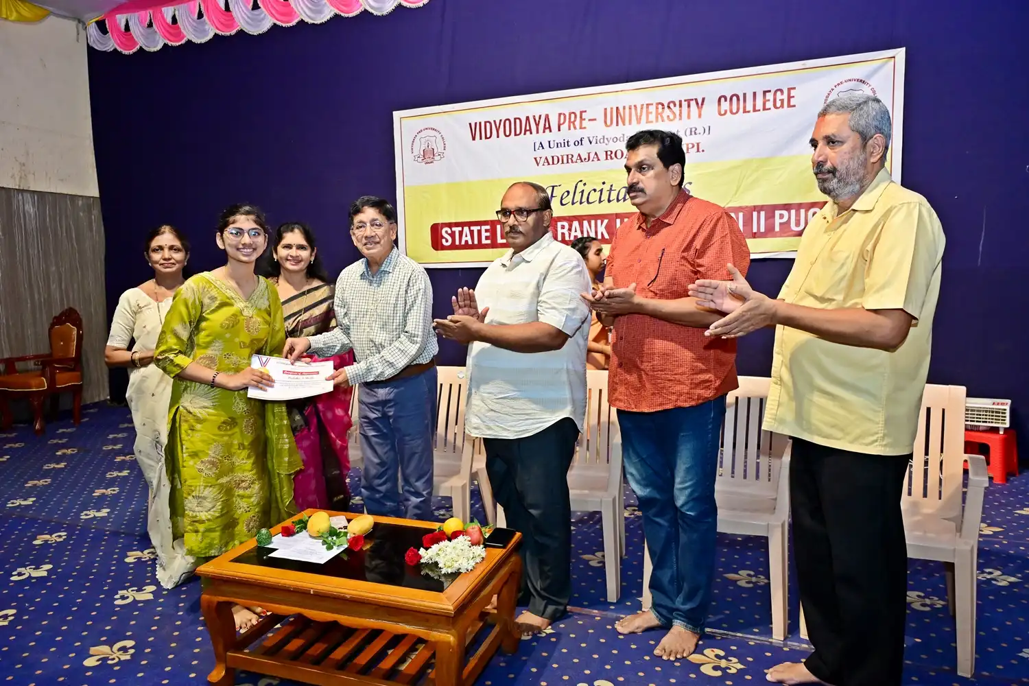 Vidyodaya P U College Udupi Felcitations to State Rank Holders