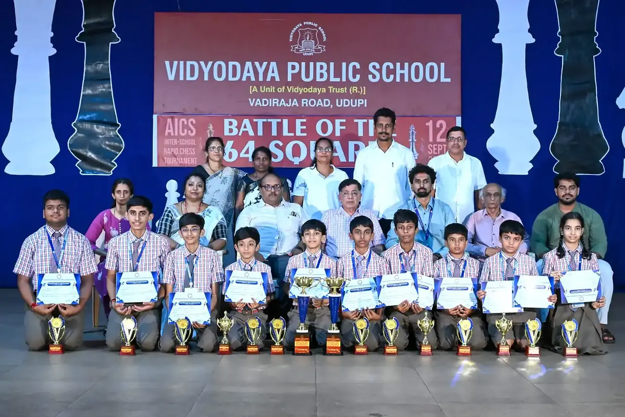 AICS Inter-School Rapid Chess Tournament at Vidyodaya Public School Udupi