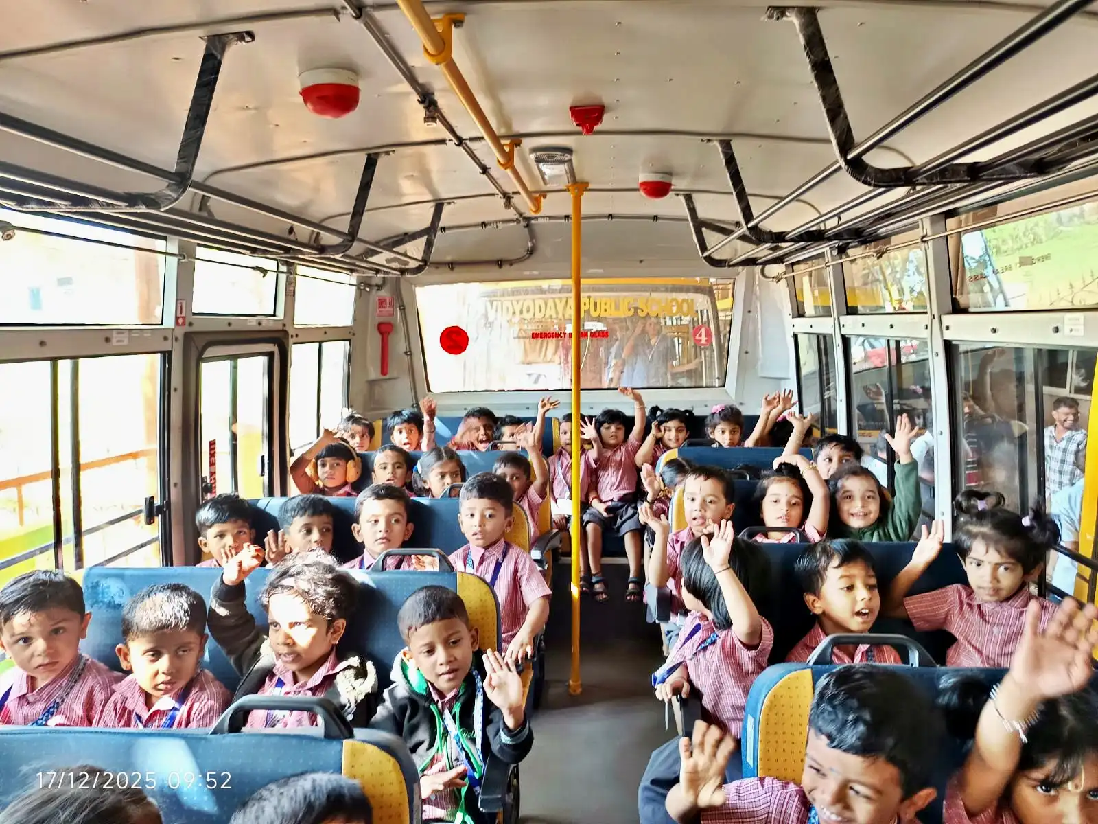 Pre-primary students enjoying Jolly Drive at Vidyodaya Public School
