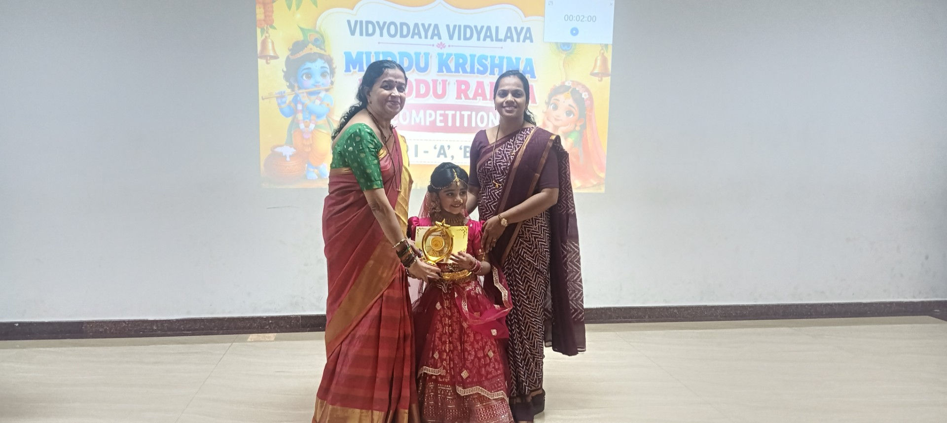 Pre-Primary students dressed as Radha and Krishna at Vidyodaya Public School