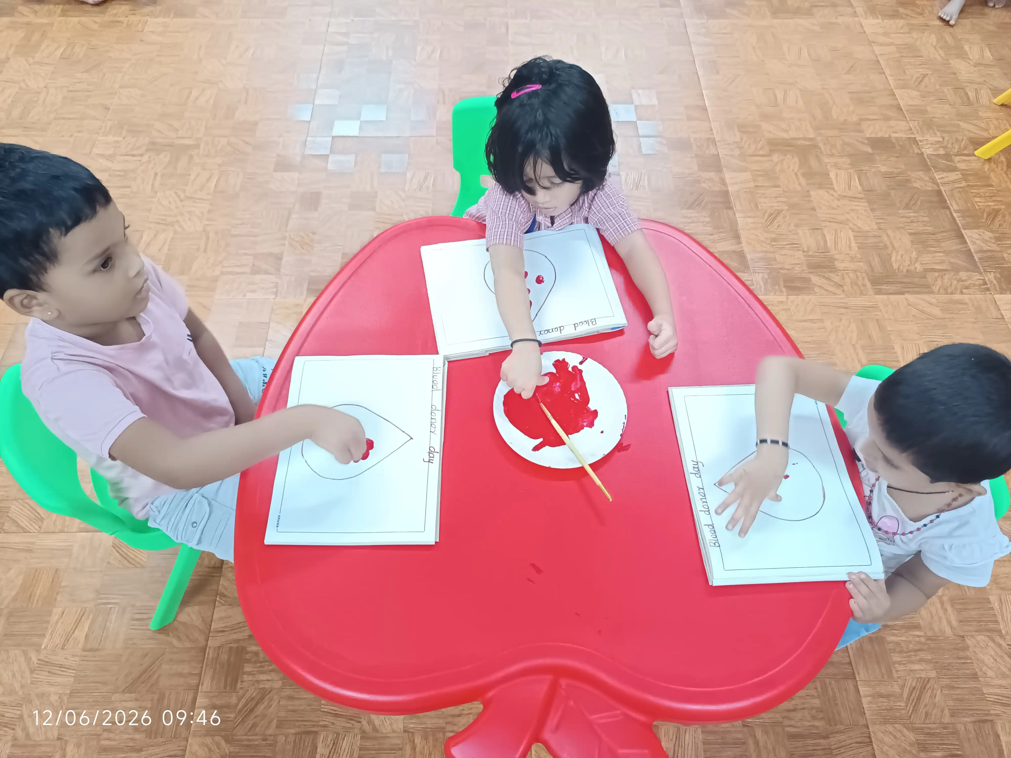Vidyodaya Public School Pre-Primary students participating in World Blood Donor Day activity