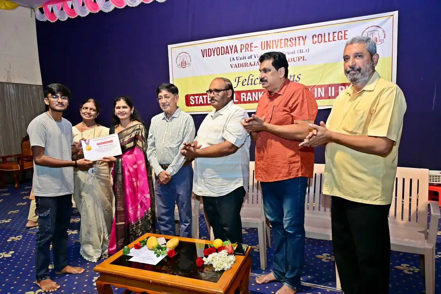 Vidyodaya P U College Udupi Felcitations to State Rank Holders