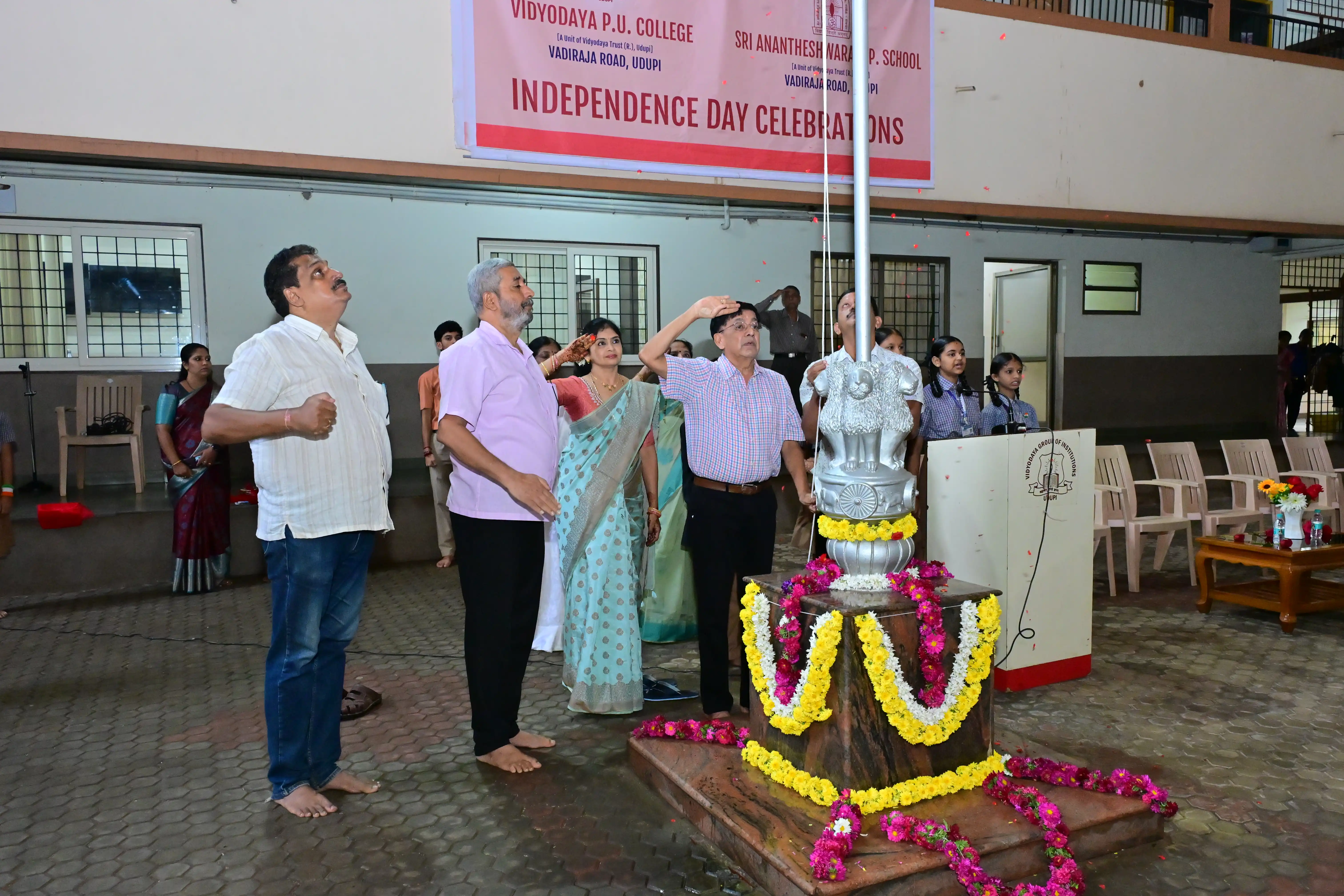 Independence Day Celebrations at Vidyodaya P U College, Udupi