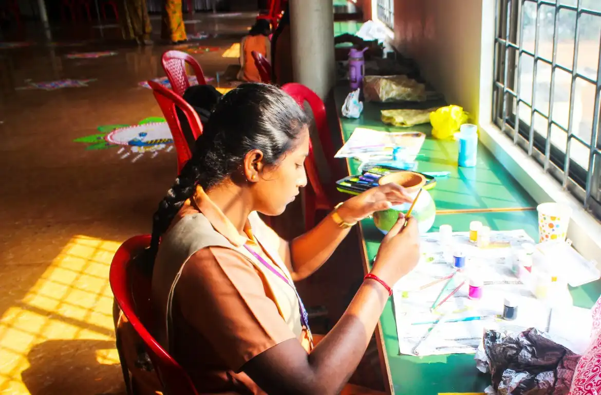 Pot Painting Competition 2025 Vidyodaya PU College Udupi