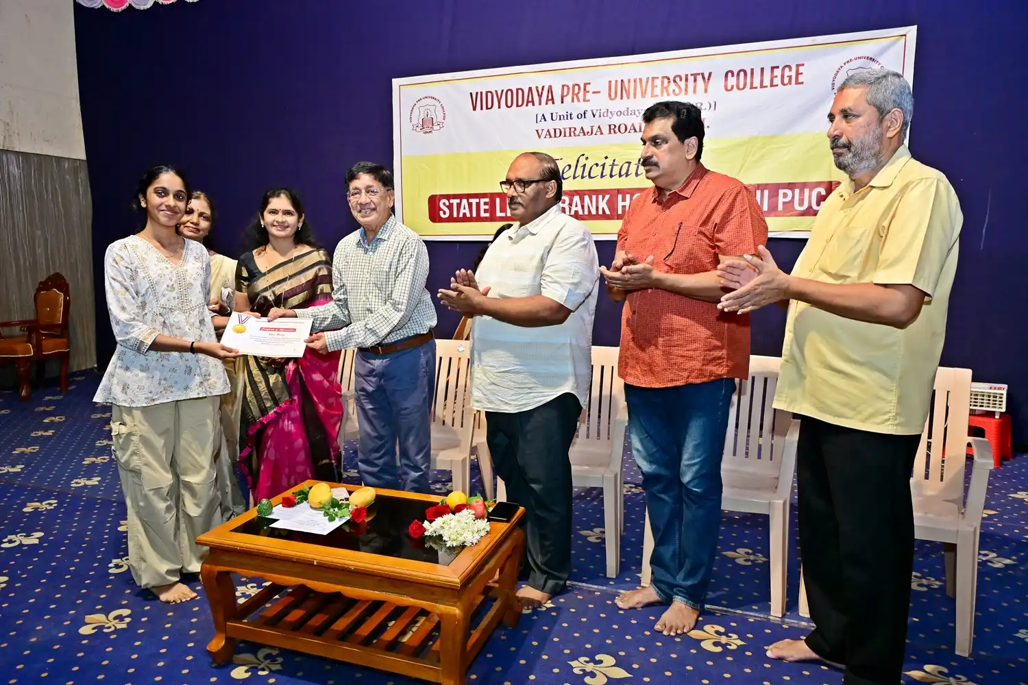 Vidyodaya P U College Udupi Felcitations to State Rank Holders
