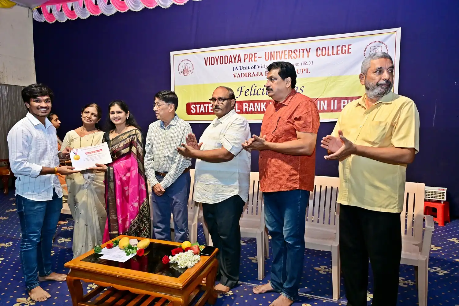 Vidyodaya P U College Udupi Felcitations to State Rank Holders