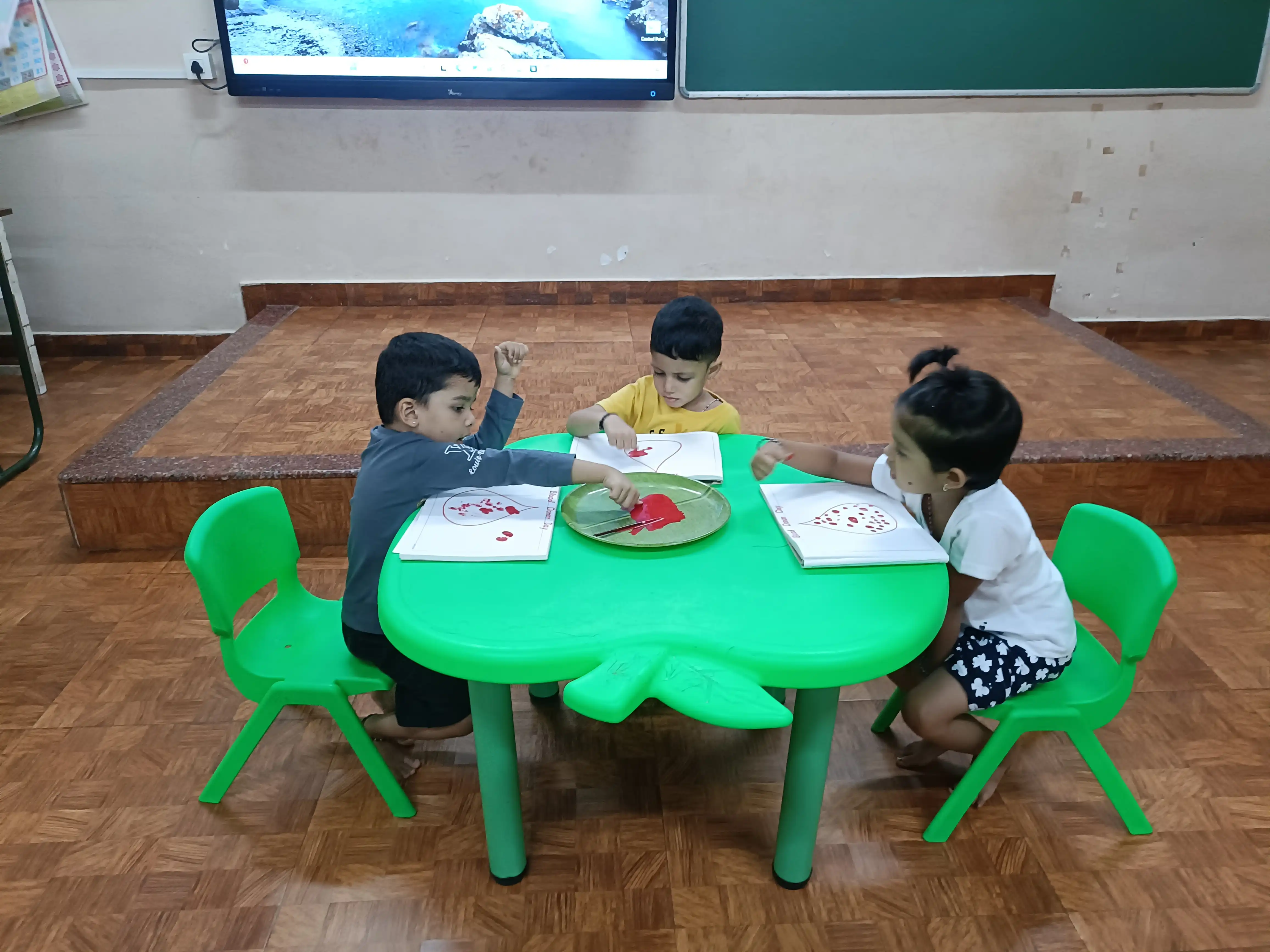 Vidyodaya Public School Pre-Primary students participating in World Blood Donor Day activity