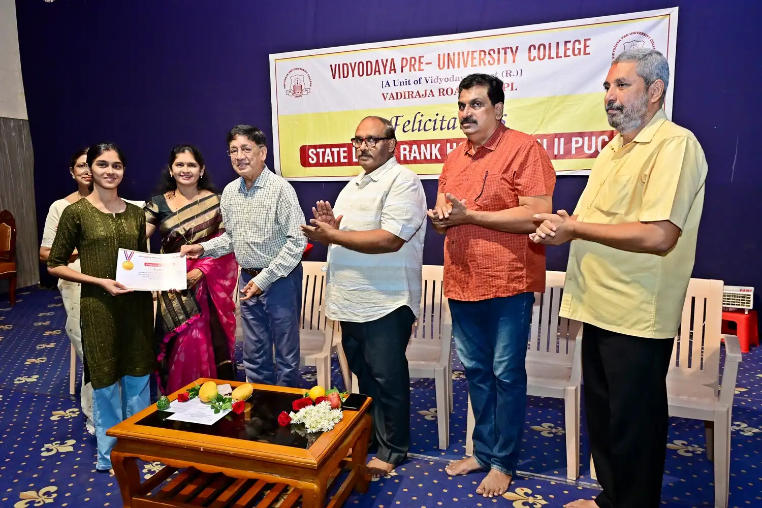 Vidyodaya P U College Udupi Felcitations to State Rank Holders