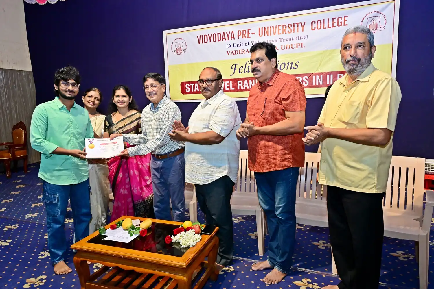 Vidyodaya P U College Udupi Felcitations to State Rank Holders