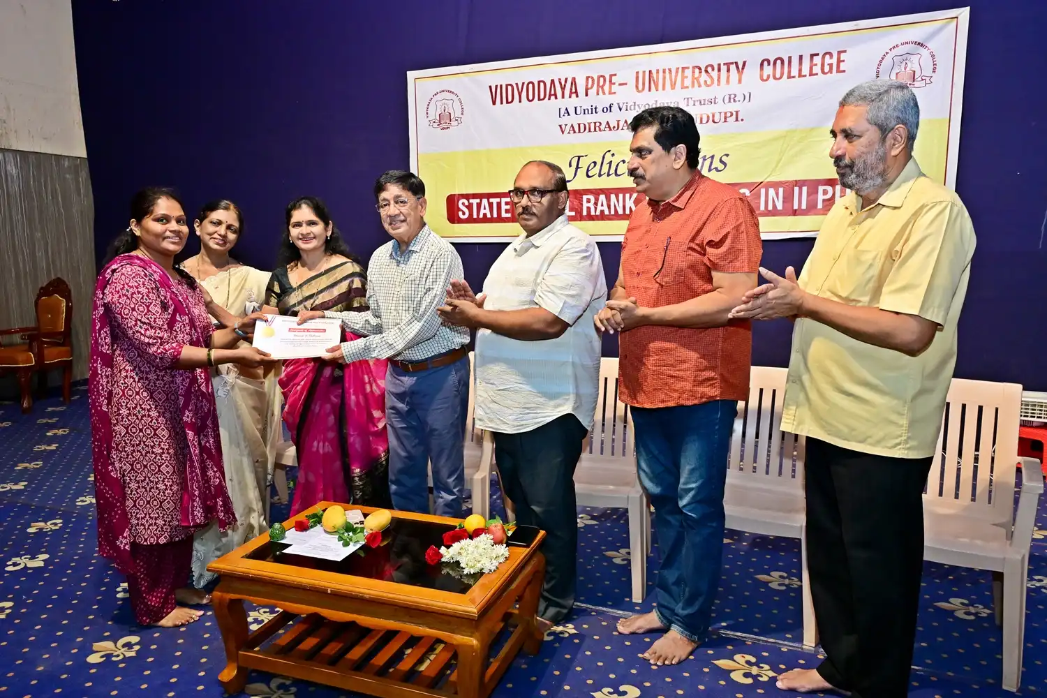 Vidyodaya P U College Udupi Felcitations to State Rank Holders