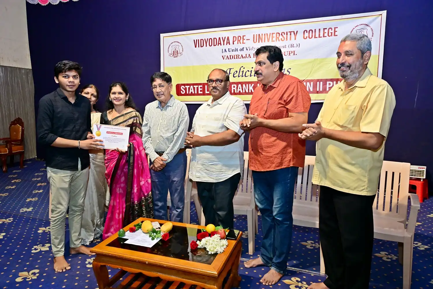 Vidyodaya P U College Udupi Felcitations to State Rank Holders