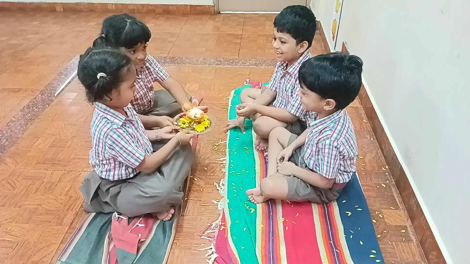 Pre-Primary students celebrating Raksha Bandhan at Vidyodaya Public School Udupi