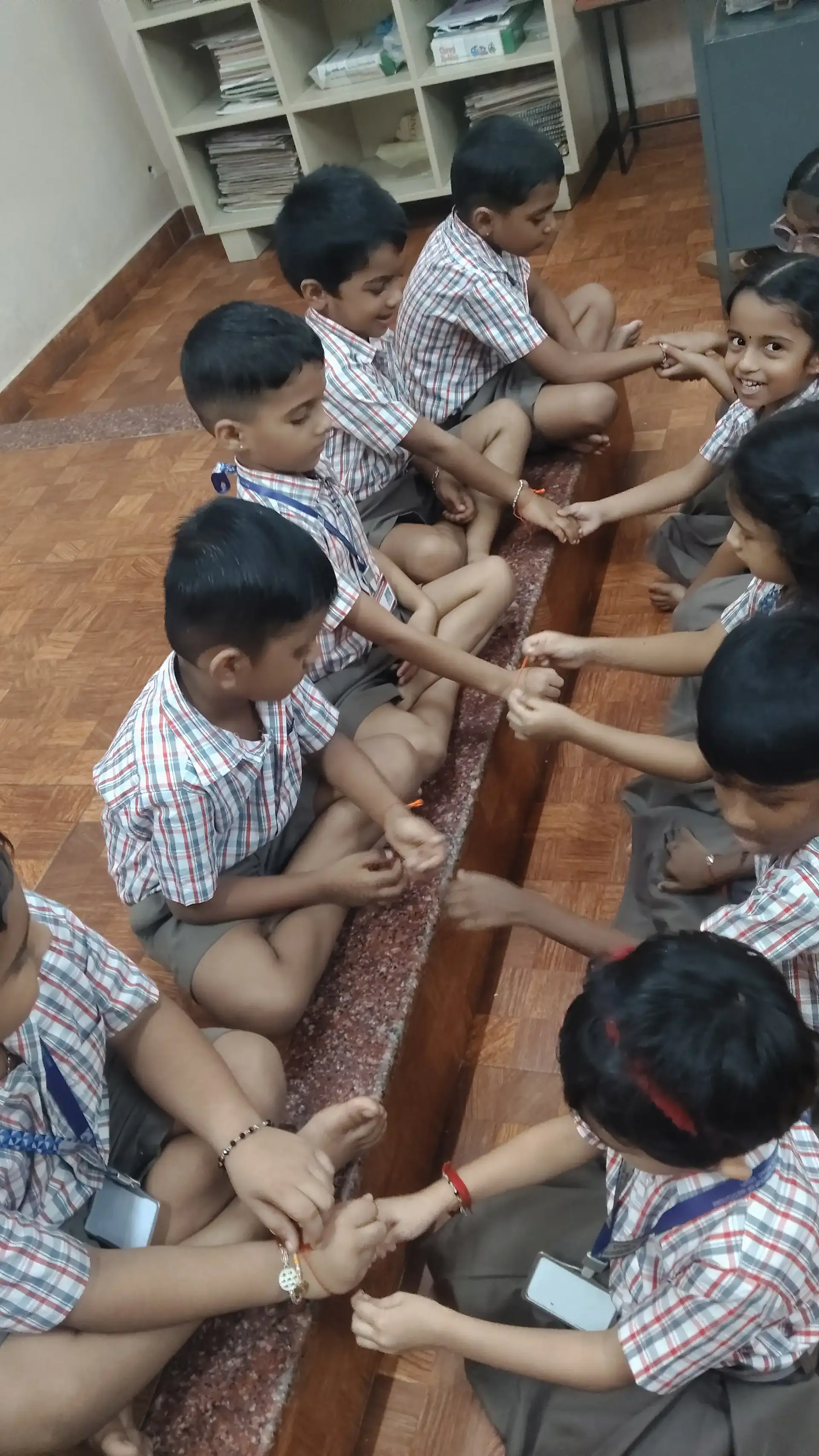 Pre-Primary students celebrating Raksha Bandhan at Vidyodaya Public School Udupi