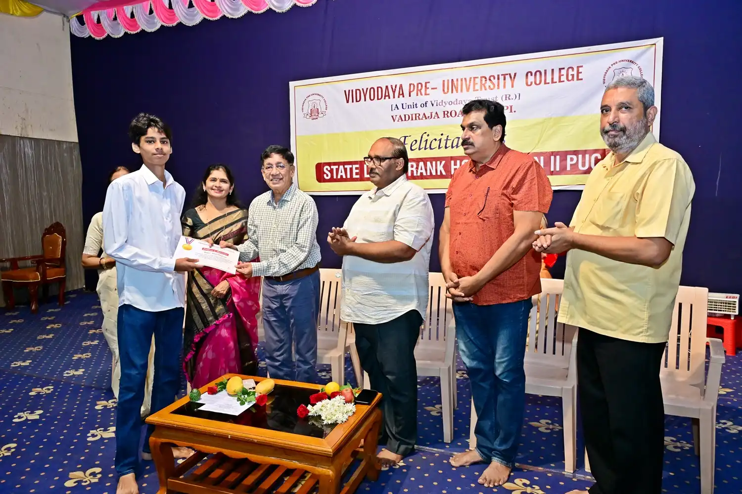 Vidyodaya P U College Udupi Felcitations to State Rank Holders