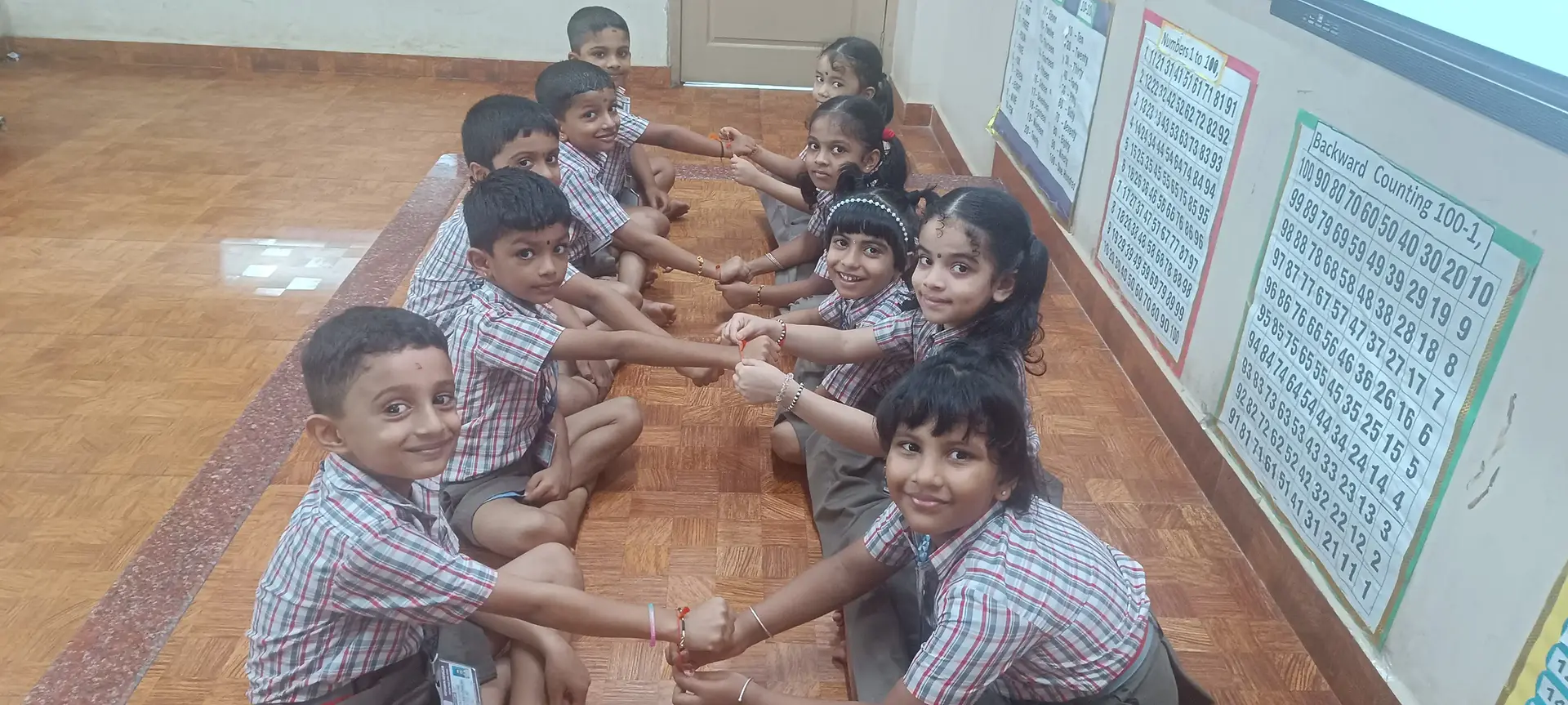 Pre-Primary students celebrating Raksha Bandhan at Vidyodaya Public School Udupi
