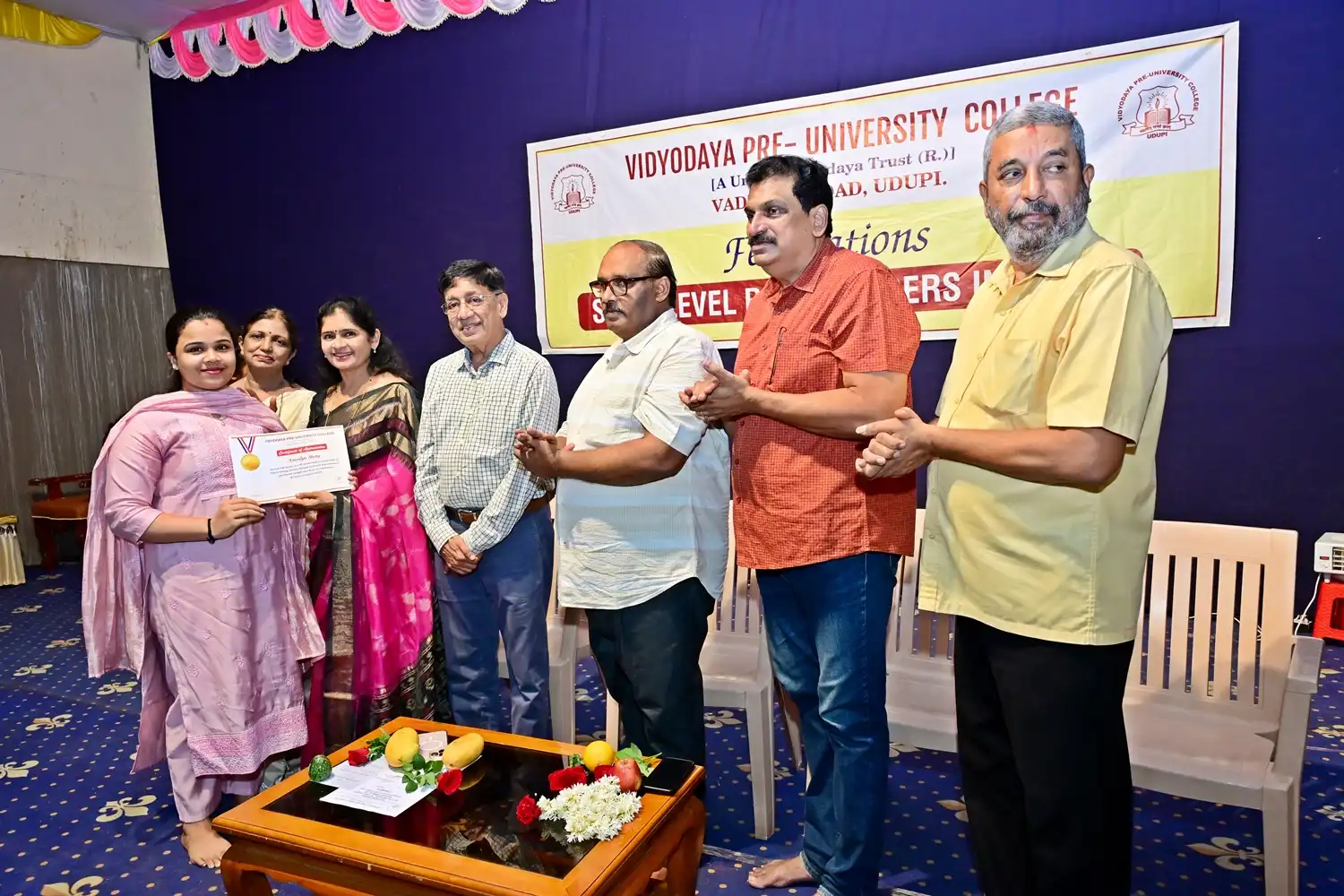 Vidyodaya P U College Udupi Felcitations to State Rank Holders