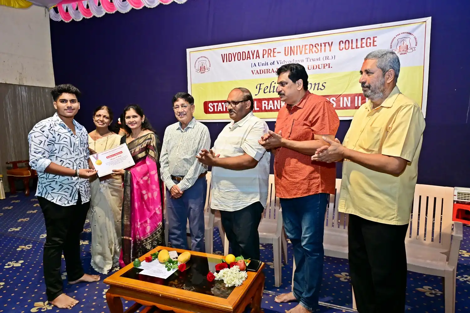 Vidyodaya P U College Udupi Felcitations to State Rank Holders