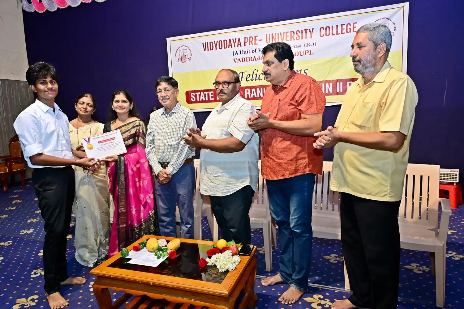 Vidyodaya P U College Udupi Felcitations to State Rank Holders