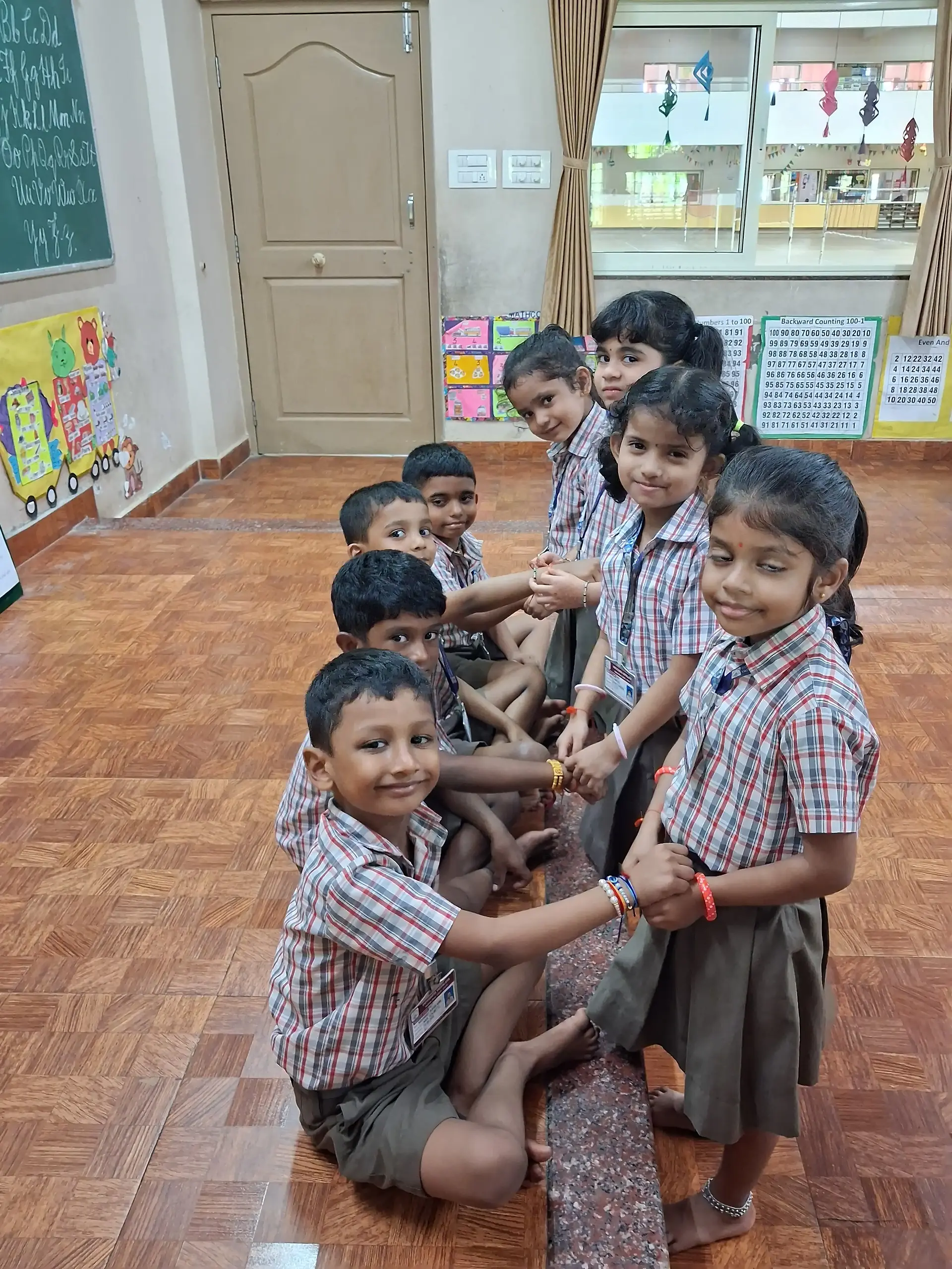 Pre-Primary students celebrating Raksha Bandhan at Vidyodaya Public School Udupi