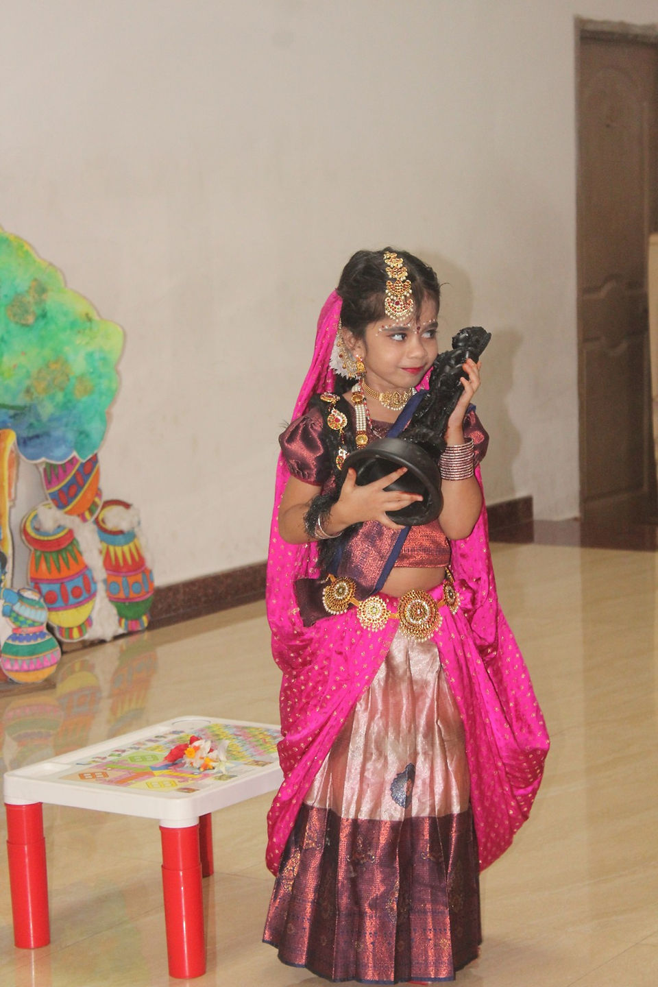 Pre-Primary students dressed as Radha and Krishna at Vidyodaya Public School