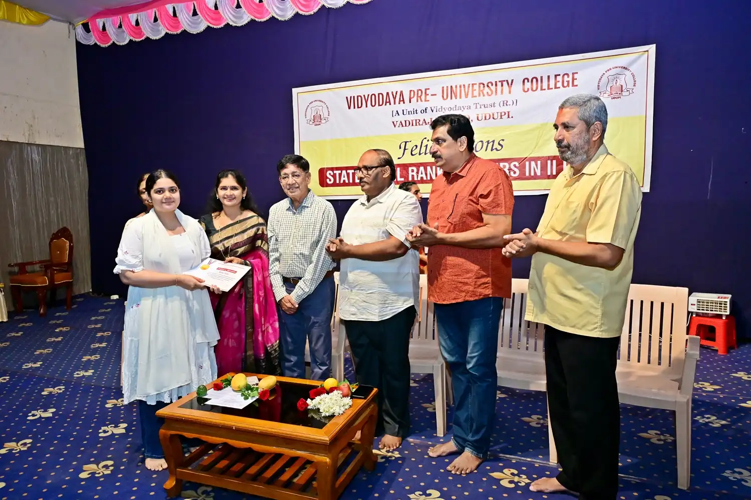Vidyodaya P U College Udupi Felcitations to State Rank Holders