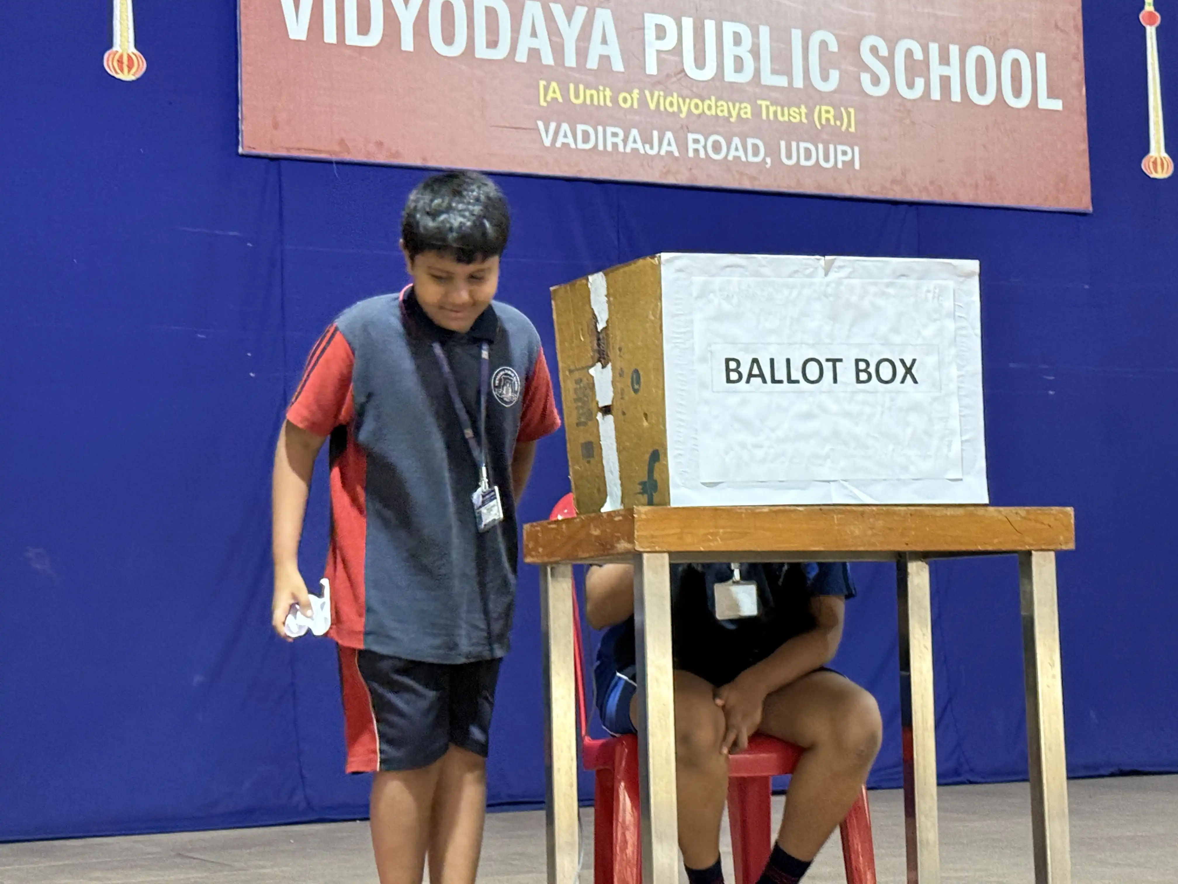 Vidyodaya Public School Election Activity Using Electronic Voting Machine