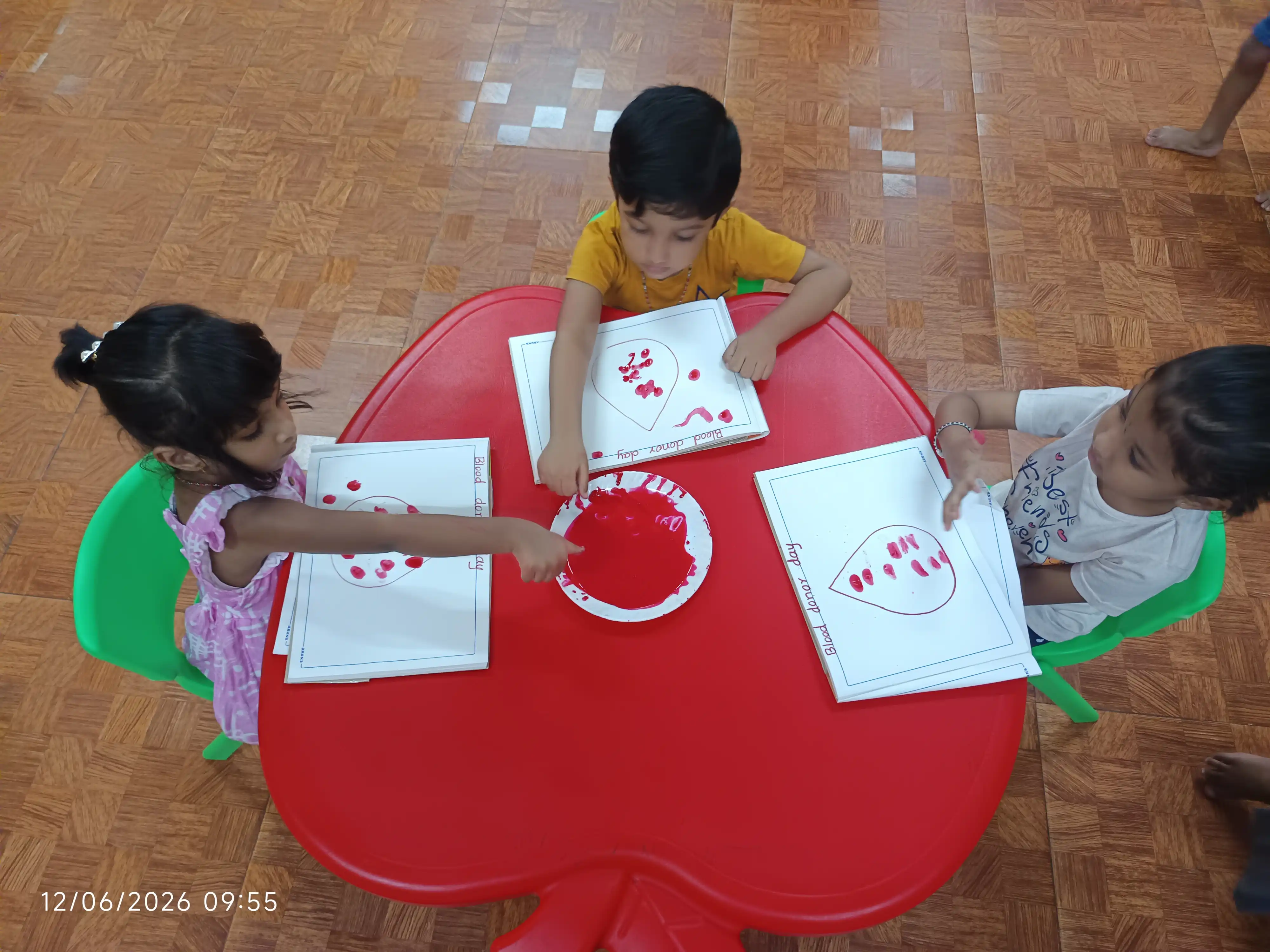 Vidyodaya Public School Pre-Primary students participating in World Blood Donor Day activity
