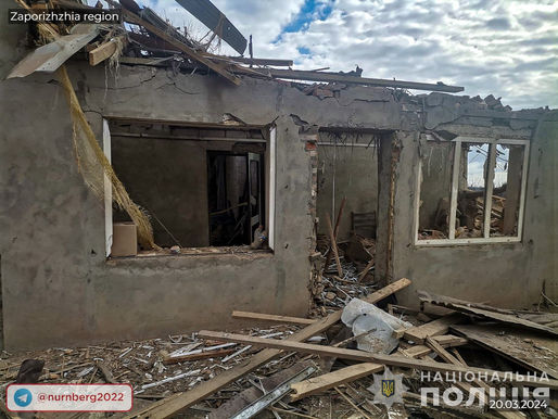 В Запорожской области оккупанты за сутки разрушили по меньшей мере 28 жилых домов и гражданских объектов